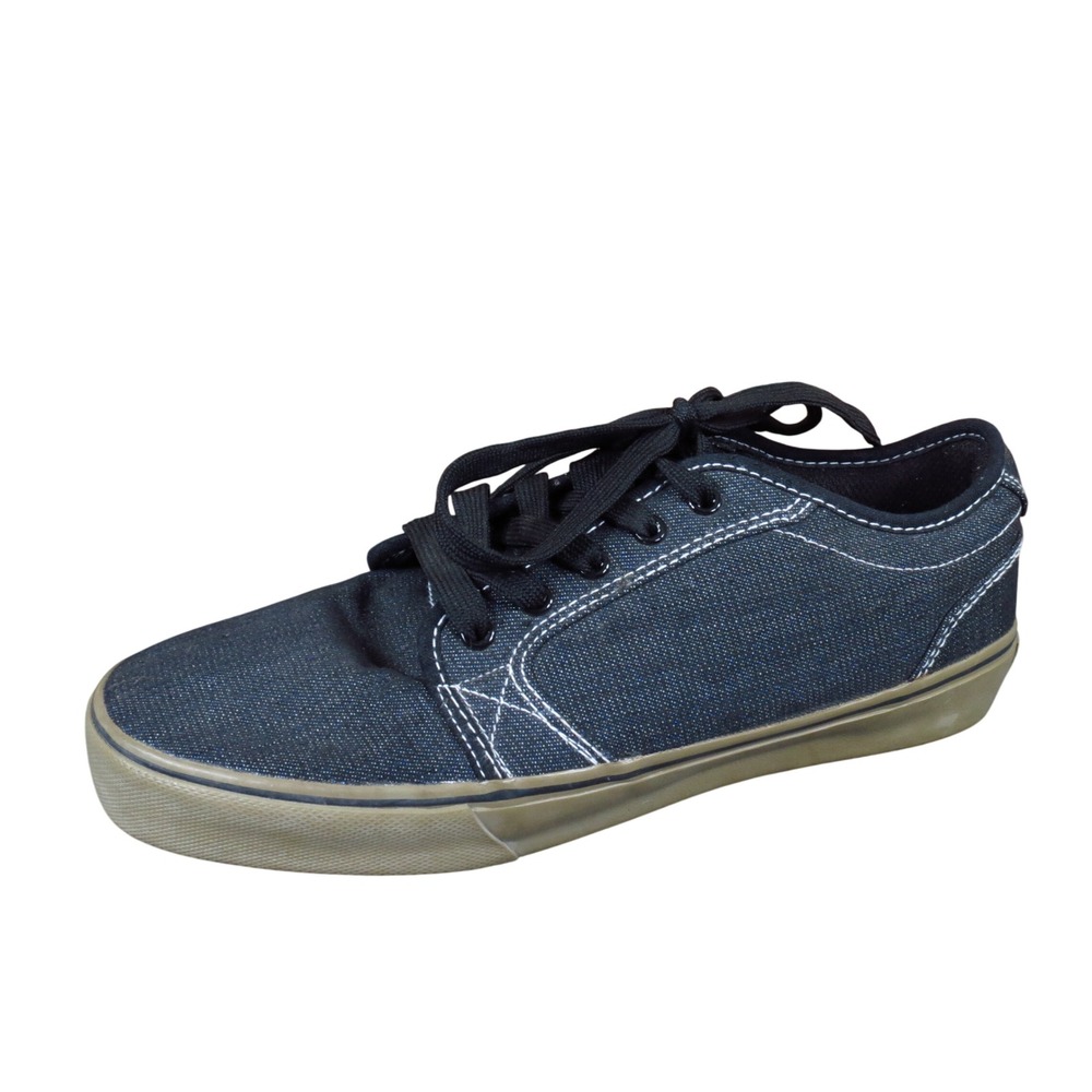 Airwalk Men Skate Shoes Size 8 Skateboarding Sneakers Black Denim Tan Sole